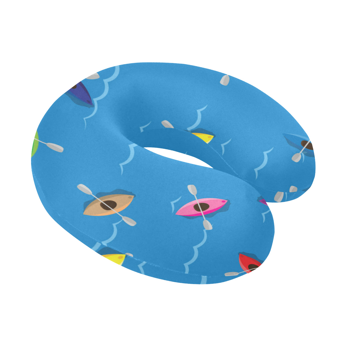 Kayak Pattern Print Design 03 U-Shaped Travel Neck Pillow
