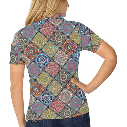 Bohemian Pattern Print Design 05 Women's Polo Shirt