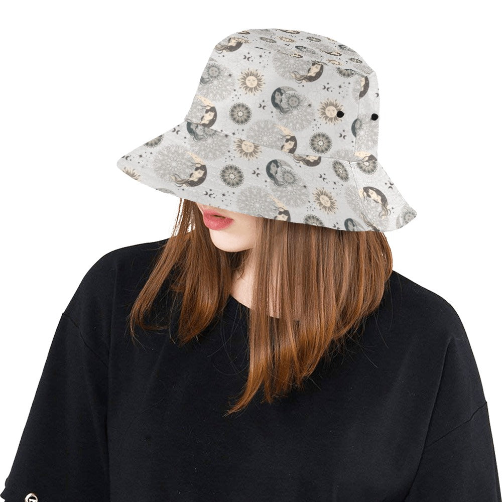 Sun Moon Print Design LKS302 Unisex Bucket Hat
