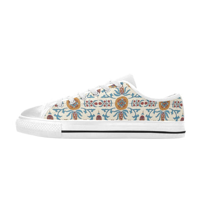 Suzani Print Design LKS301 Women's White Low Top Shoes