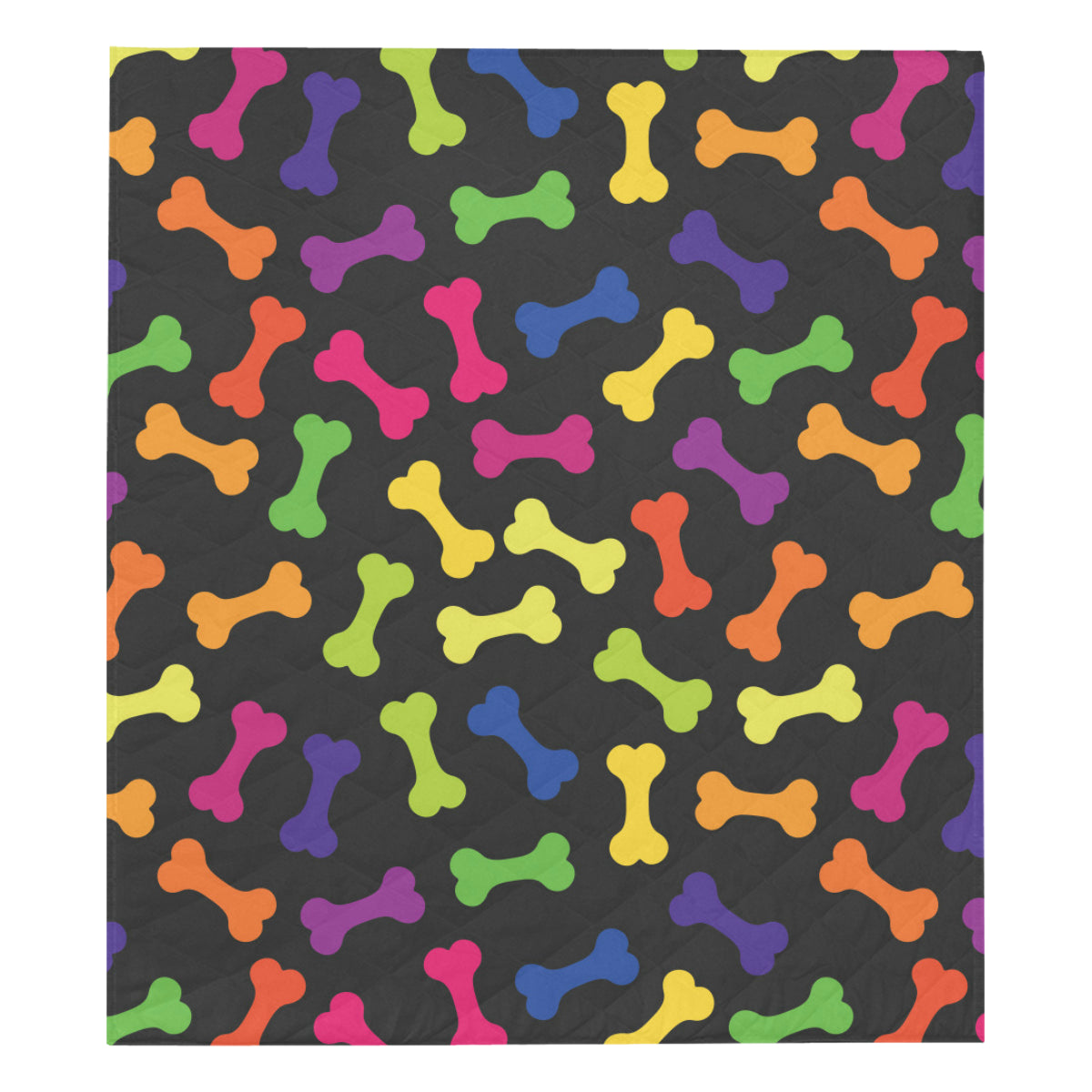 Dog Bone Neon Color Pattern Print Design 02 Premium Quilt