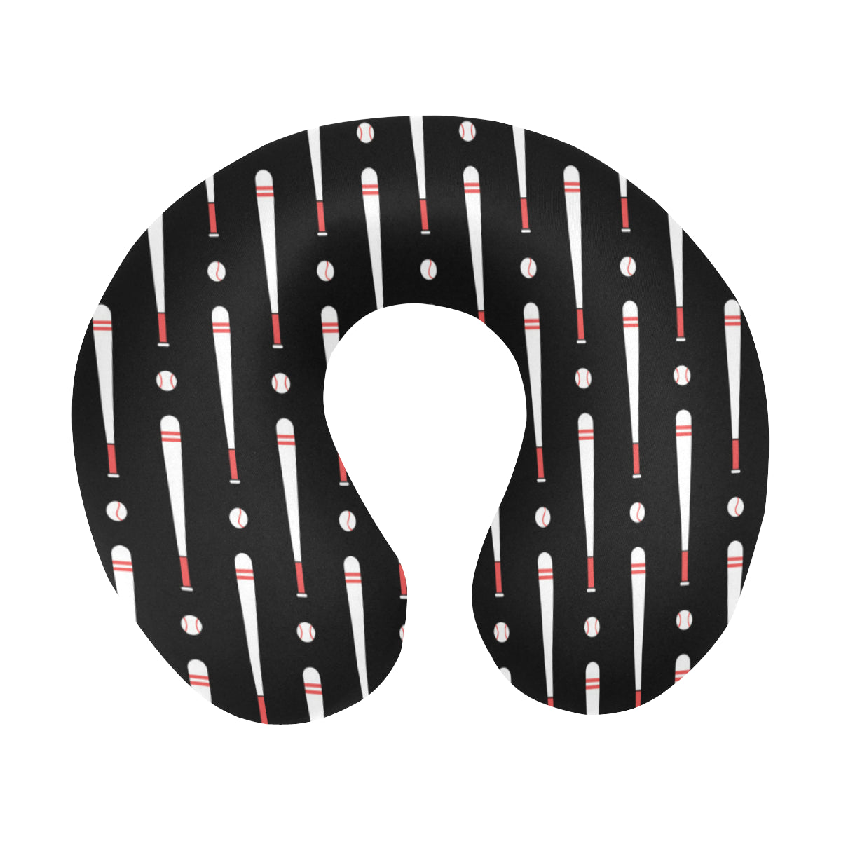 Baseball Pattern Print Design 03 U-Shaped Travel Neck Pillow
