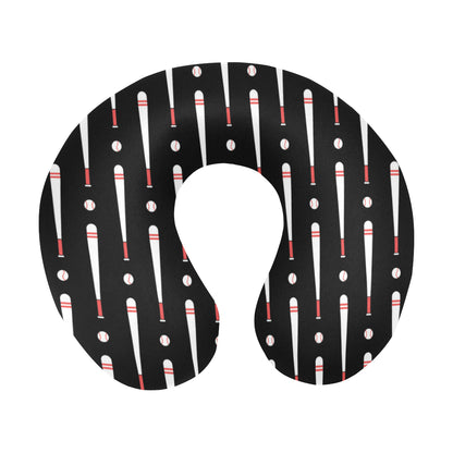Baseball Pattern Print Design 03 U-Shaped Travel Neck Pillow