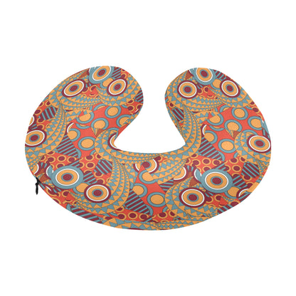 African Pattern Print Design 06 U-Shaped Travel Neck Pillow