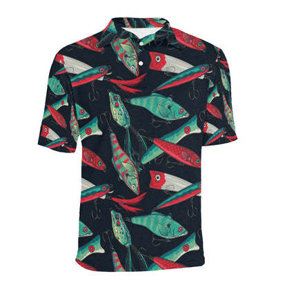 Fishing Bait Pattern Men Polo Shirt