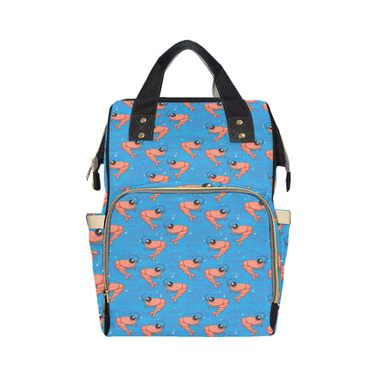 Prawn Cute Pattern Print Design 03 Diaper Bag Backpack
