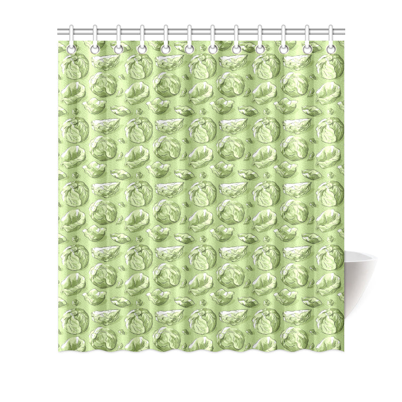 Brussels Sprouts Pattern Print Design 01 Shower Curtain