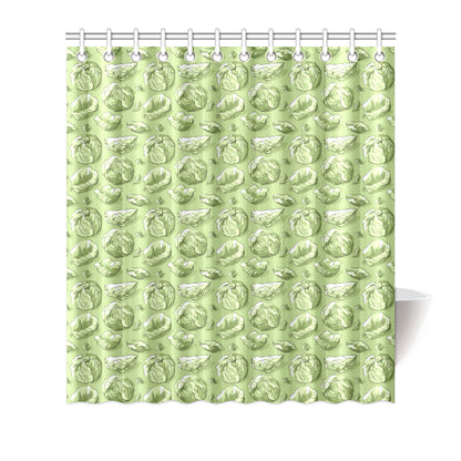 Brussels Sprouts Pattern Print Design 01 Shower Curtain