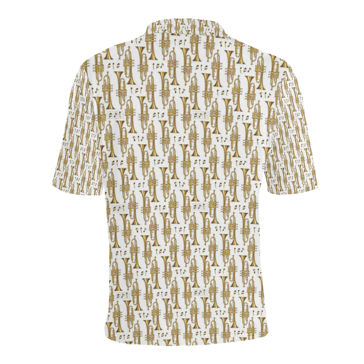 Trumpet with Music Note Print Men Polo Shirt