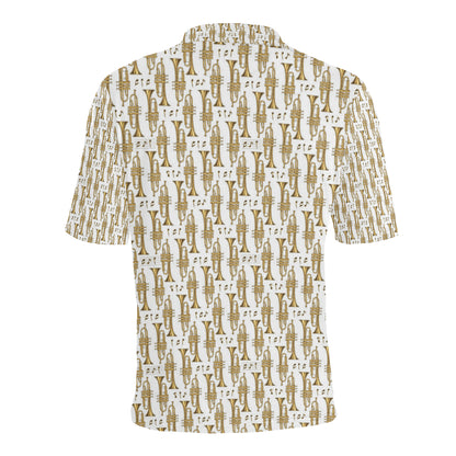 Trumpet with Music Note Print Men Polo Shirt