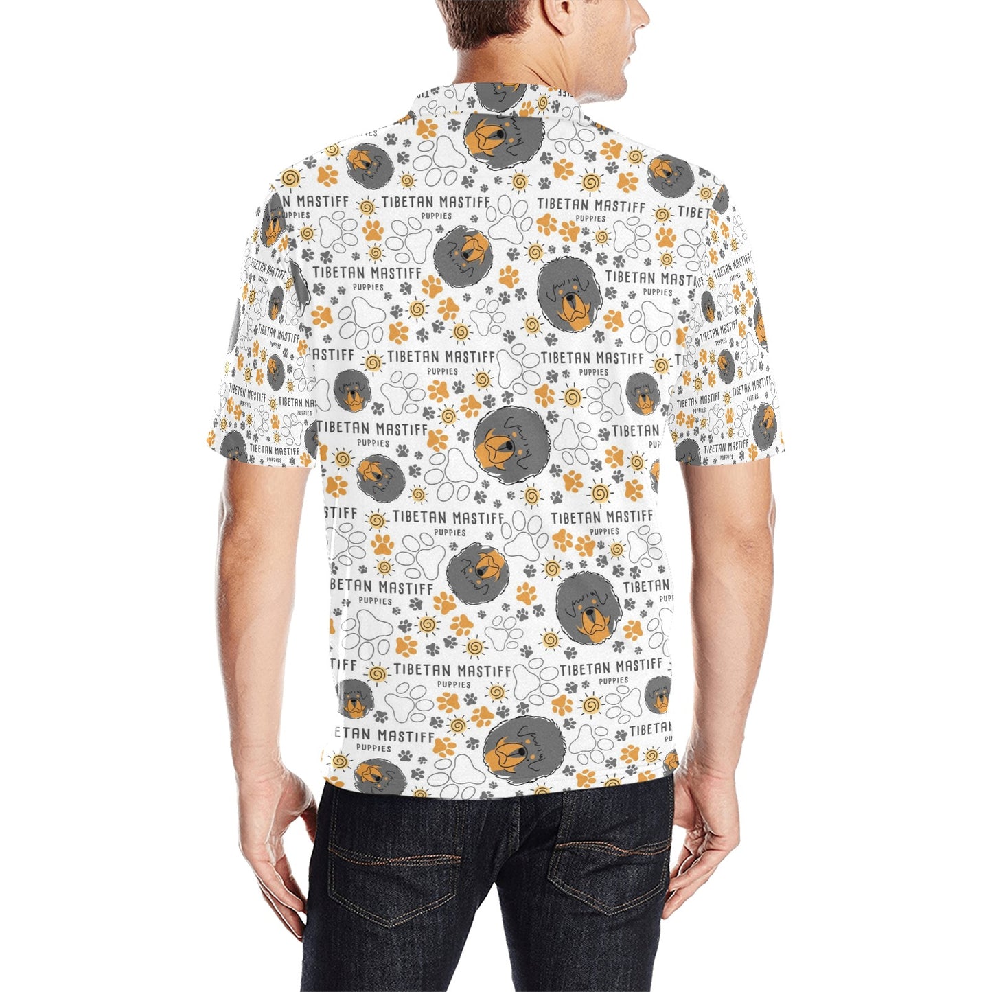 Tibetan Mastiffs Print Design LKS302 Men Polo Shirt