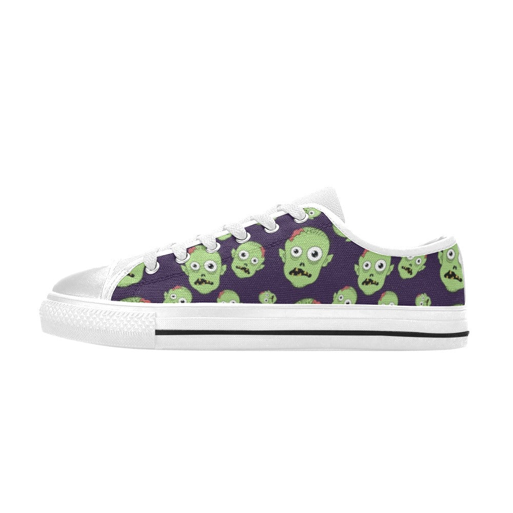 Zombie Print Design LKS303 Women's White Low Top Shoes