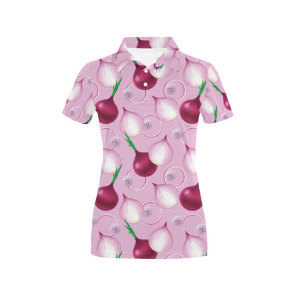 Onion Pattern Print Design A01 Women's Polo Shirt