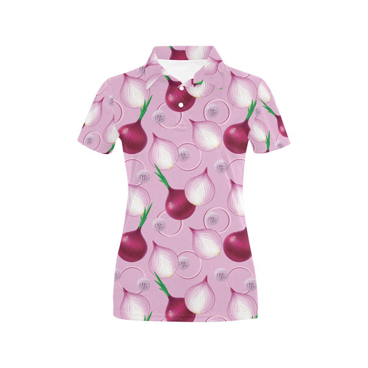 Onion Pattern Print Design A01 Women's Polo Shirt