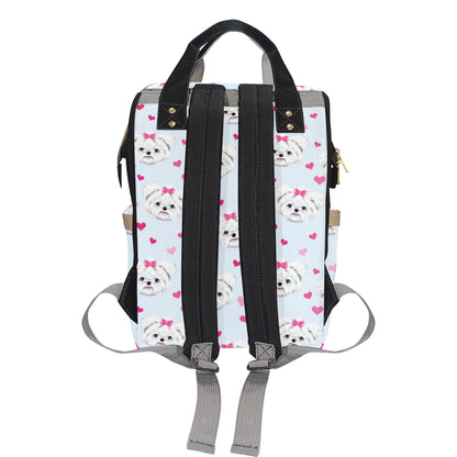 Maltese Pattern Print Design 03 Diaper Bag Backpack