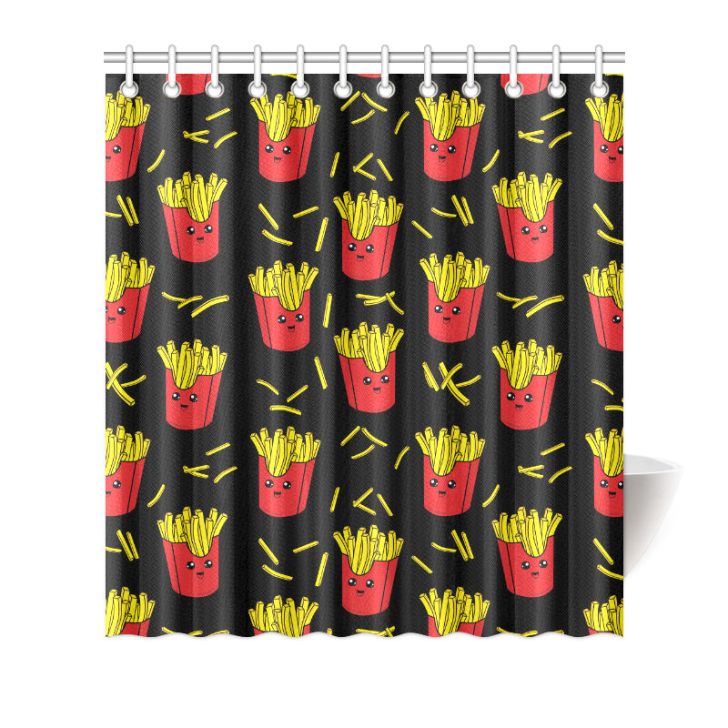 French Fried Pattern Print Design 03 Shower Curtain