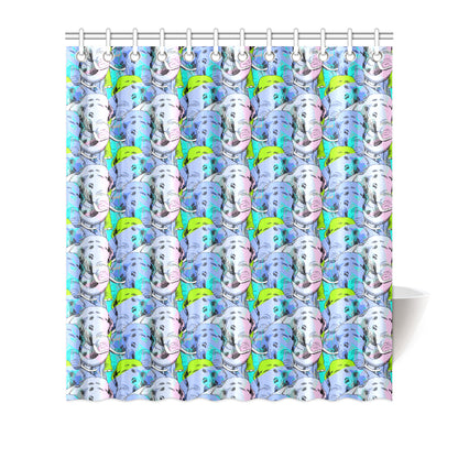 Elephant Art color Print Pattern Shower Curtain