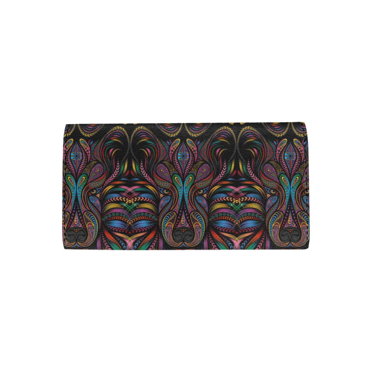 Colorful Art Wolf Women's Trifold Wallet