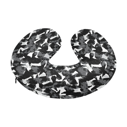 Crow Pattern Print Design 01 U-Shaped Travel Neck Pillow