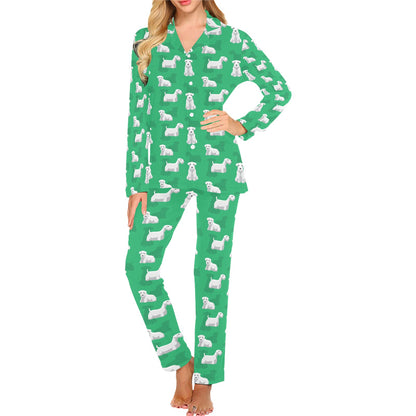 Sealyham Terriers Print Design LKS301 Women's Long Pajama Set