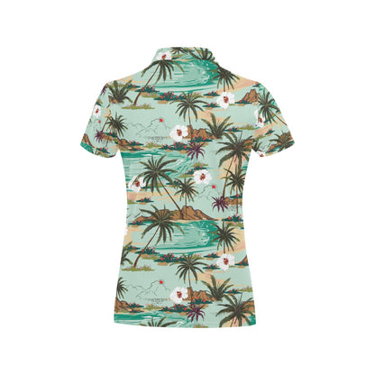 Pacific island Pattern Print Design A03 Women's Polo Shirt
