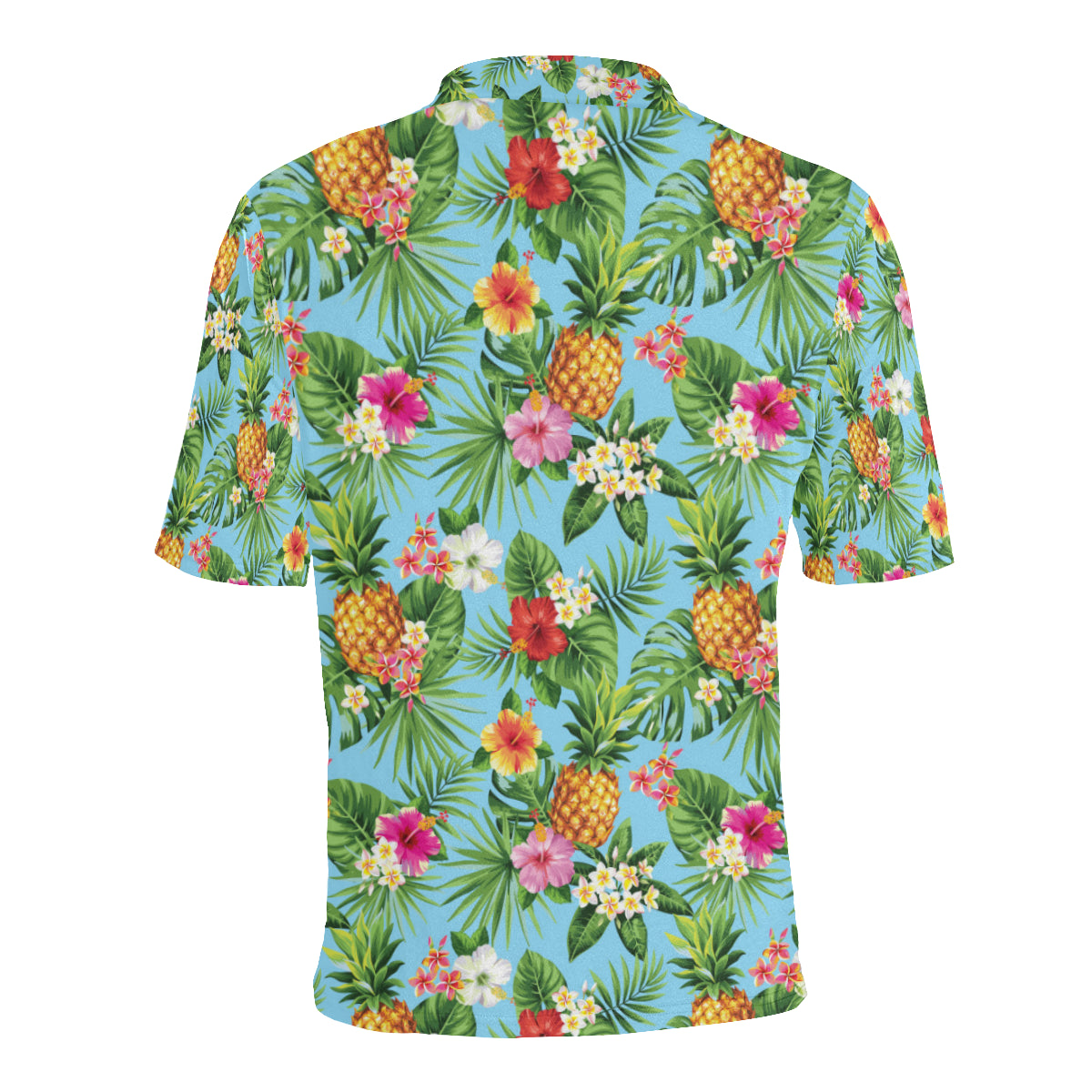Pineapple Hawaiian flower Tropical Men Polo Shirt
