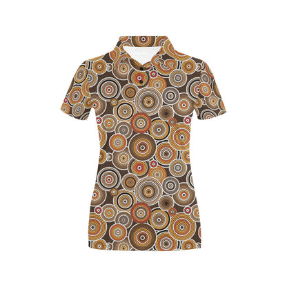 Aboriginal Print Design LKS402 Women's Polo Shirt