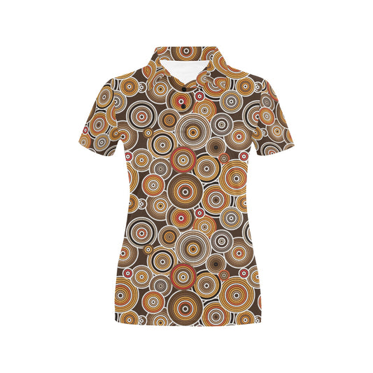 Aboriginal Print Design LKS402 Women's Polo Shirt