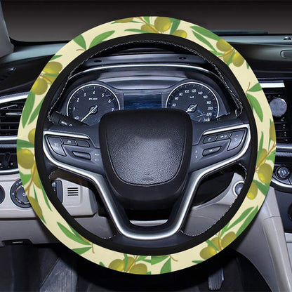 Olive Print Design LKS302 Steering Wheel Cover with Elastic Edge