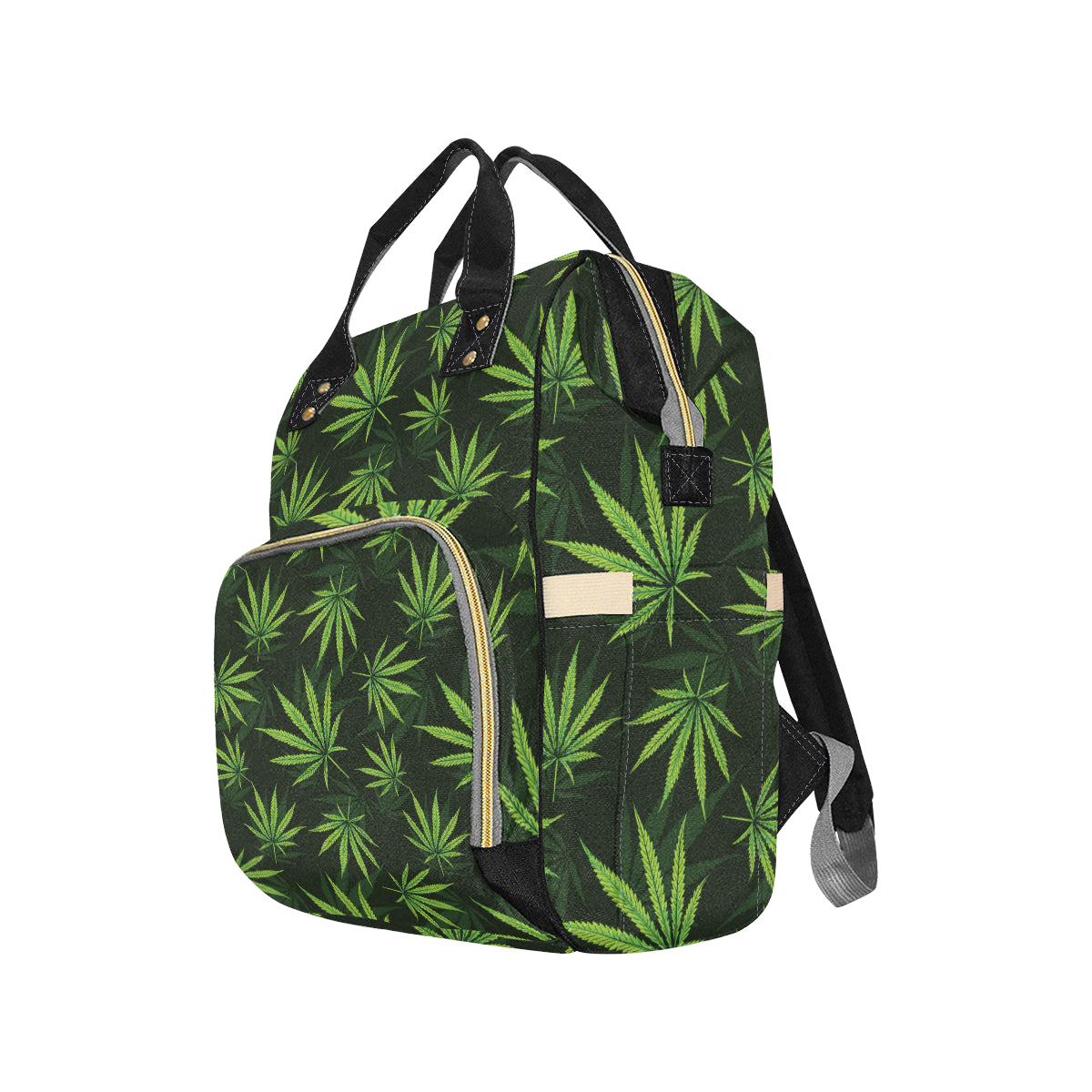 Pot Leaf Pattern Print Design A03 Diaper Bag Backpack
