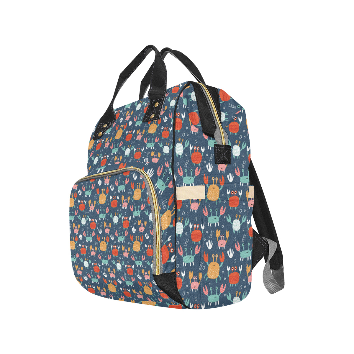 Crab Pattern Print Design 05 Diaper Bag Backpack