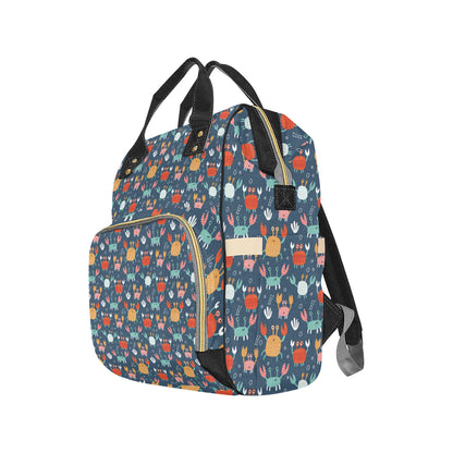 Crab Pattern Print Design 05 Diaper Bag Backpack