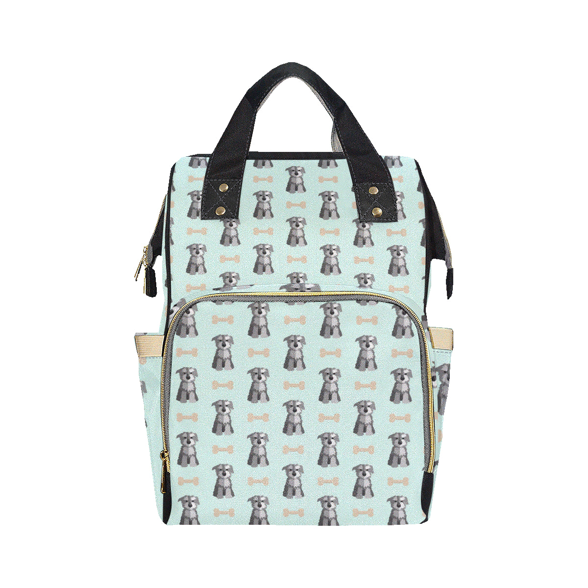 Schnauzers Pattern Print Design A03 Diaper Bag Backpack
