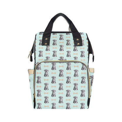 Schnauzers Pattern Print Design A03 Diaper Bag Backpack