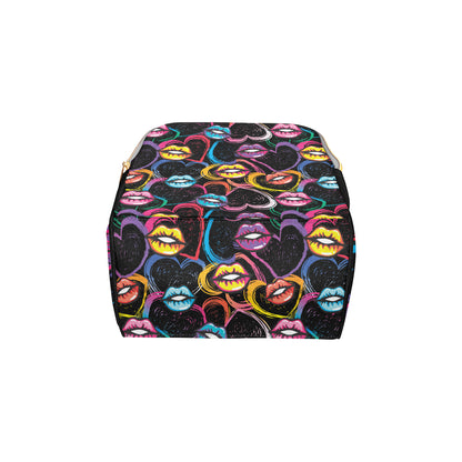 Pop Art Lip Pattern Print Design A03 Diaper Bag Backpack