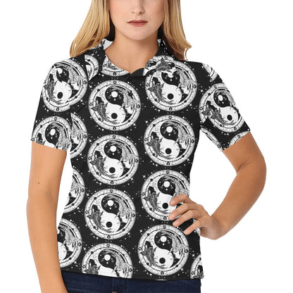 Yin Yang Koi Fish Women's Polo Shirt