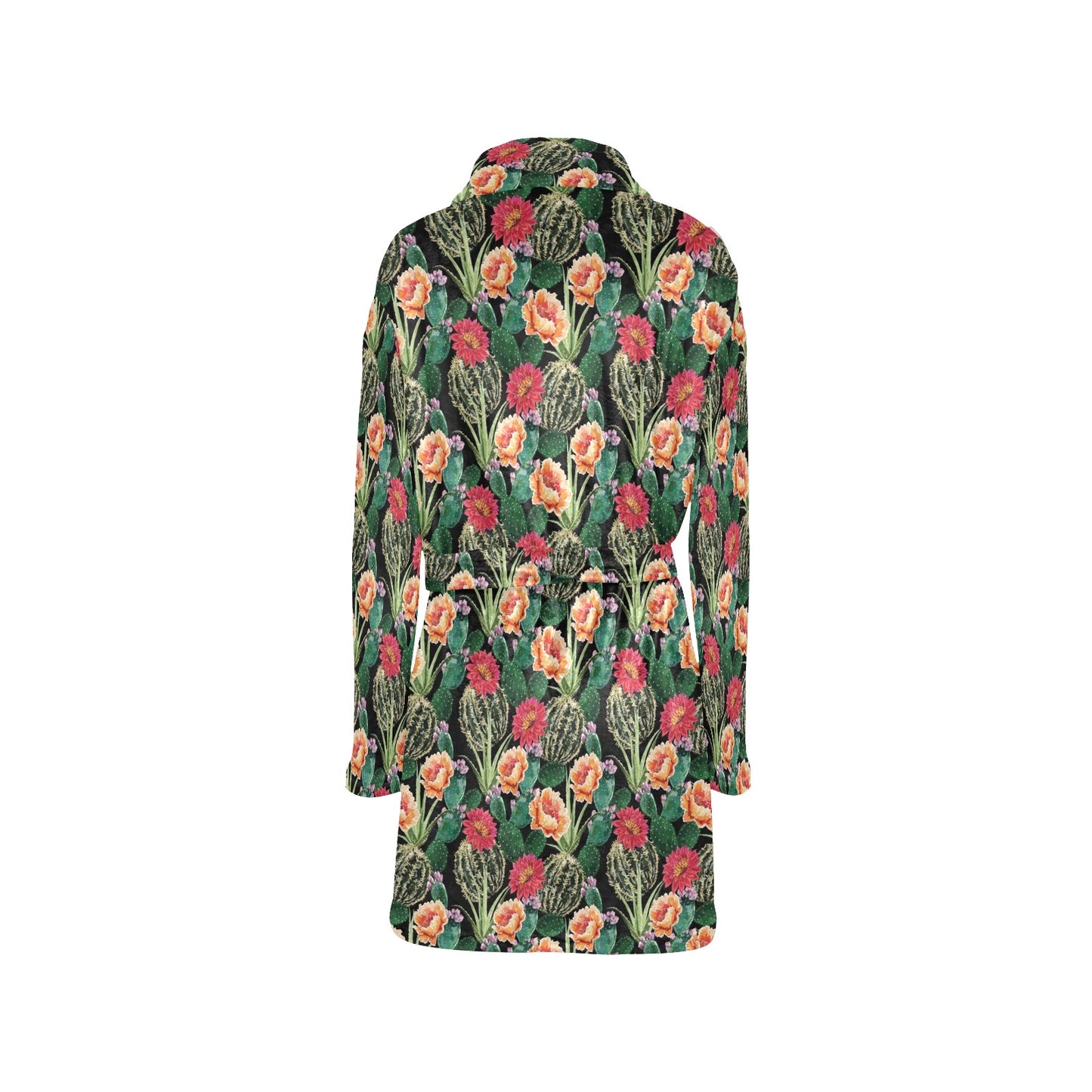 Cactus Pattern Print Design 06 Women's Fleece Robe