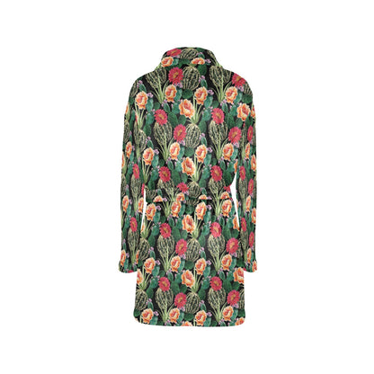 Cactus Pattern Print Design 06 Women's Fleece Robe