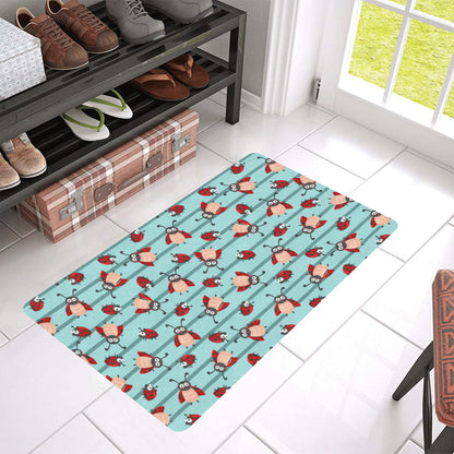 Ladybug Happy Print Pattern Rubber Doormat