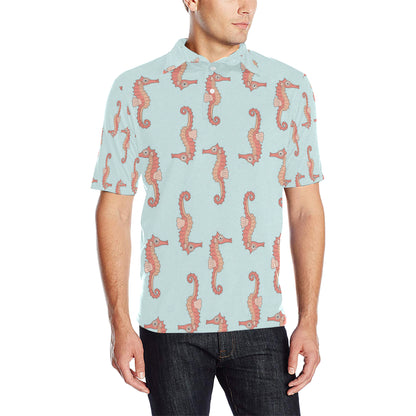 SeaHorse Pattern Print Design 01 Men Polo Shirt