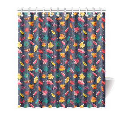 Elm Leave Colorful Print Pattern Shower Curtain