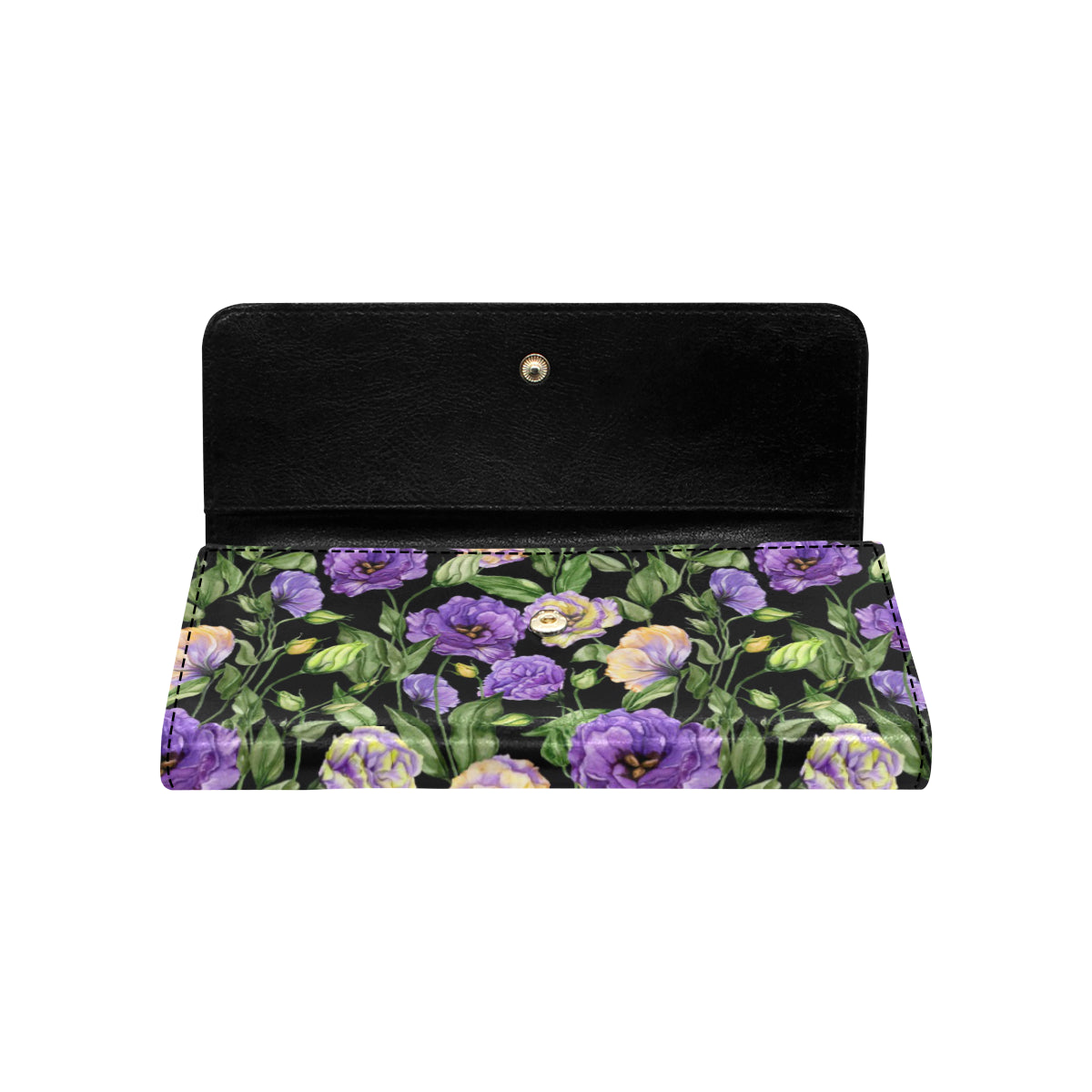 Lisianthus Pattern Print Design LT02 Women's Trifold Wallet