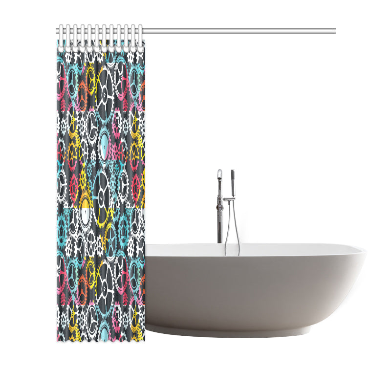 Mechanic Pattern Print Design 02 Shower Curtain