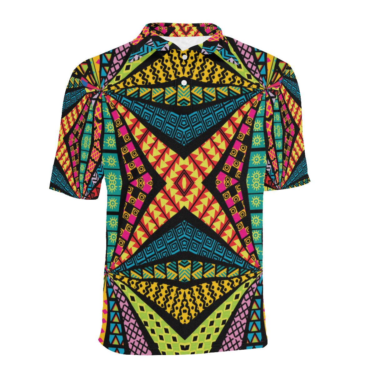 Kaleidoscope Pattern Print Design 05 Men Polo Shirt