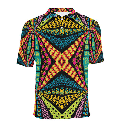 Kaleidoscope Pattern Print Design 05 Men Polo Shirt
