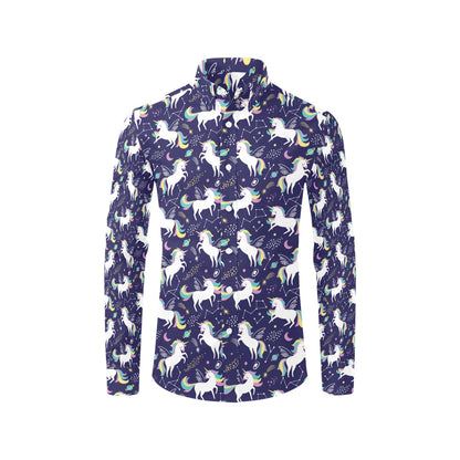 Unicorn Print Design LKS305 Men's Long Sleeve Dress Shirt