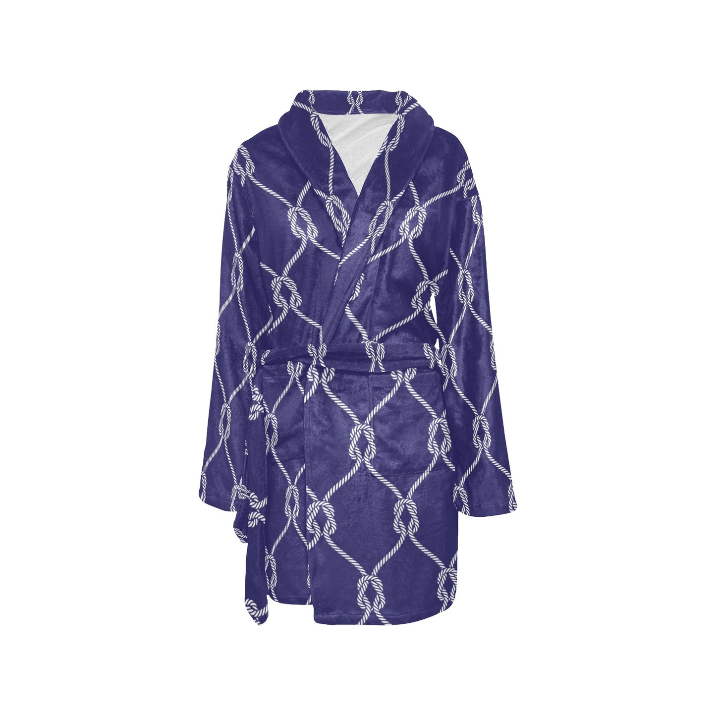 Rope Pattern Print Design A03 Women's Fleece Robe