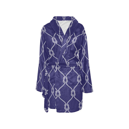 Rope Pattern Print Design A03 Women's Fleece Robe