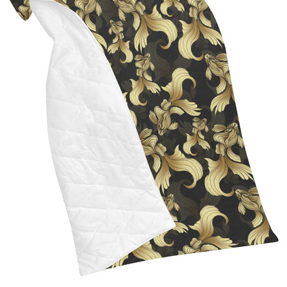 Goldfish Pattern Print Design 02 Premium Quilt