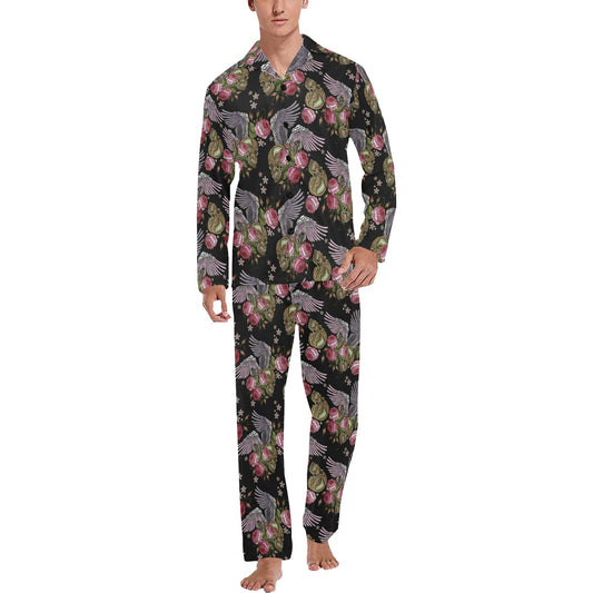 Angel Wings Pattern Print Design 06 Men's Long Pajama Set